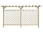 Garden Lattice Fence with Pergola Top Wood