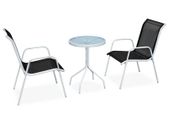 3 Piece Bistro Set Steel Black