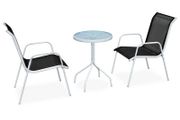 3 Piece Bistro Set Steel Black