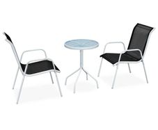3 Piece Bistro Set Steel Black