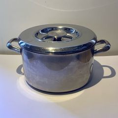 Large Vintage Stainless Steel AGA Casserole Pot and Lid - 24cm