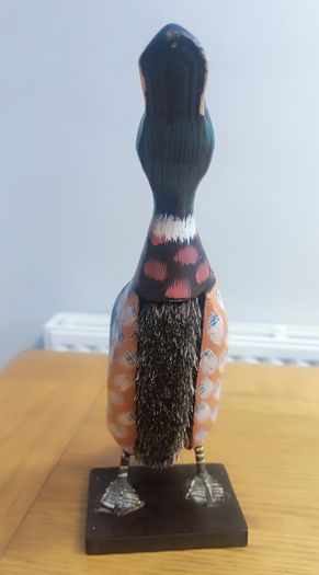 Wooden Hand Carved Hand Painted Duck Clothes Brush