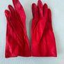 Vintage Soft Red Leather Ladies Gloves - Genuine Leather Image 6