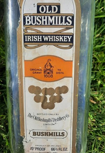 Vintage Old Bushmills Irish Whiskey Bottle