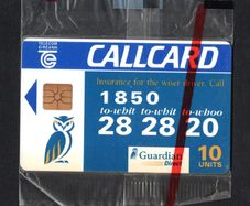 1995 Ireland 10 unit Guardian Direct "Insurance for the wiser Driver" (Gemplus GEM1) Call Card Mint in packaging