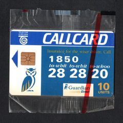 1995 Ireland 10 unit Guardian Direct "Insurance for the wiser Driver" (Gemplus GEM1) Call Card Mint in packaging