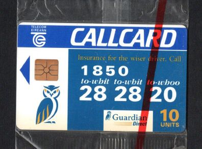 1995 Ireland 10 unit Guardian Direct "Insurance for the wiser Driver" (Gemplus GEM1) Call Card Mint in packaging
