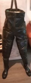 RUBBER, Vulcanized rubber chest waders size 10.5 black