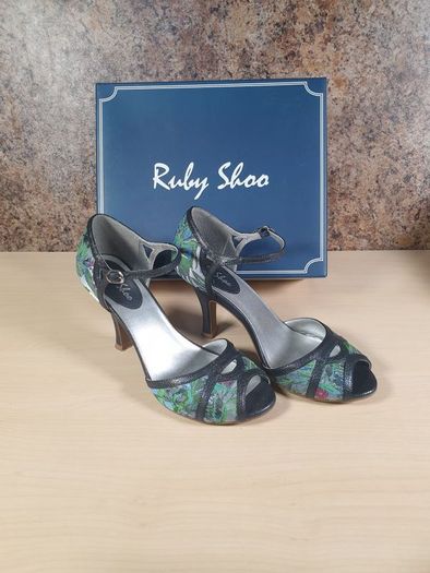 Ruby Shoo Eliza blue high heels Size UK 8 EU 41
