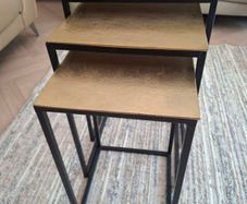 Brand new nest of Tables Brass with black lefs