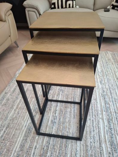 Brand new nest of Tables Brass with black legs