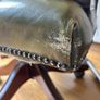 Mahogany Mountbatten swivel chair in classic green leather Image 4