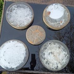 5 vintage film reel cannisters