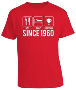 60th Birthday T Shirt, Gift for him and her, Eat Sleep Liverpool 1960 shirt, 60th Birthday Party Shirt, 60th Present - Unisex T-Shirt