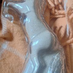 Vintage German Kefla Clear Glass Horse Bottle