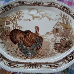 XL Antique Turkey Serving plate platter