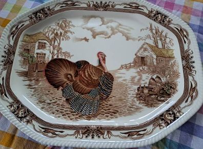 XL Antique Turkey Serving plate platter