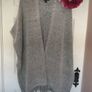 grey fringed sleeveless cardigan s/m generous Image 2