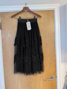 Paris Et Moi Collection Black  Tulle  Skirt. S. S -10.    B.NW.T.
