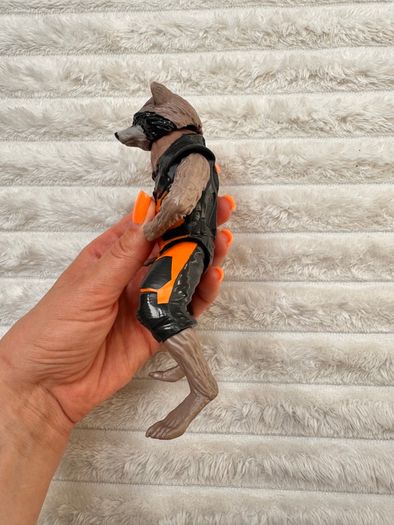 2014 Hasbro Marvel Rocket Racoon Guardians Of The Galaxy Figure Only No Tail approx. 15 cm. Used Please see photos