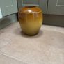 Buy 1 get 1 FREE - A Large Glazed Vintage Earthenware Mustard ( 2 tone ) Vase and 1 similar one Free Image 2