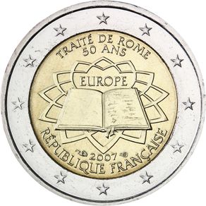 France 2 Euro Commemorative Coin 2007 - Treaty of Rome. Uncirculated.