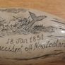Vintage Scrimshaw Whale Tooth Carving Image 3