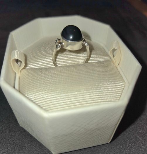 925 Sterling Silver & Black Onyx Stone Ring - Size 7/N