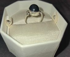 925 Sterling Silver & Black Onyx Stone Ring - Size 7/N