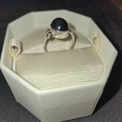 925 Sterling Silver & Black Onyx Stone Ring - Size 7/N