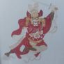 Fabulous Rare Vintage Hand-Cut Chinese Paper Cut Immortal Warrior, Brought Back From China and Professionally Framed Image 5