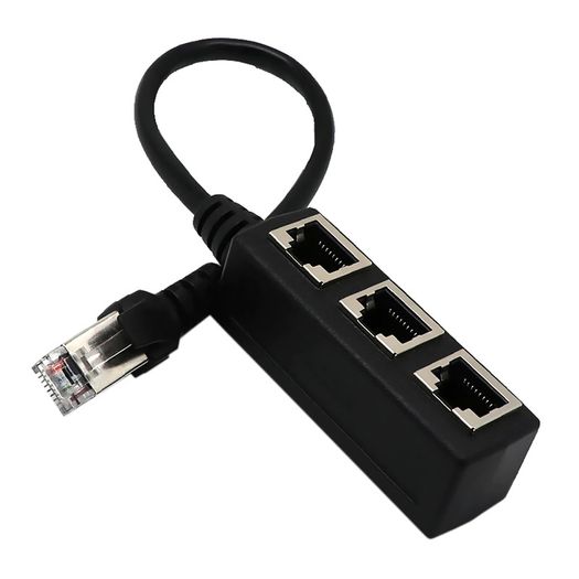 3 in 1 RJ45 Splitter LAN Ethernet Network RJ45 Connector Extender Adapter Cable for Networking Extension 1 Male to 3 Female