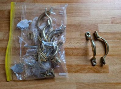 Brushed brass handles