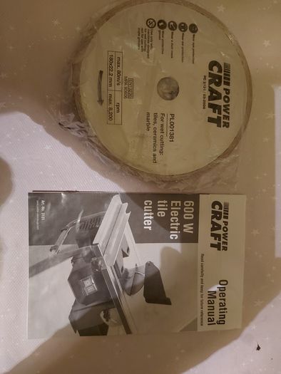 Powercraft 600W Electric Tile Cutter Model TC 180 11, as new, never used and in excellent condition
