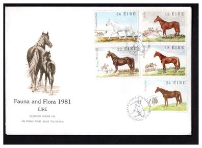 1981 Ireland Fauna & Flora Horses Commemorative Stamps Post & Telegraph Addressed First Day Cover (FDC)