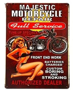 Motorcycle Repair : Metal Sign