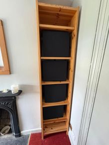 Solid wood narrow shelving / display unit