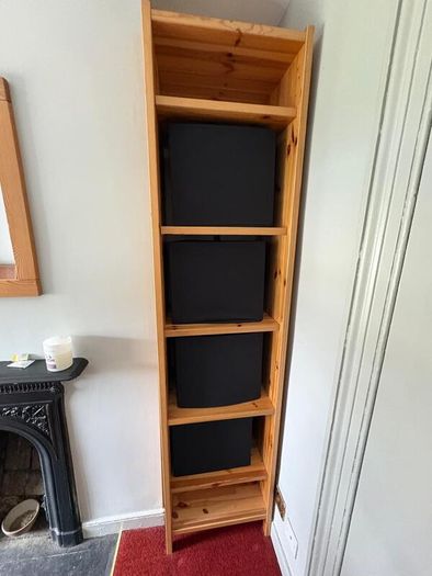 Solid wood narrow shelving / display unit
