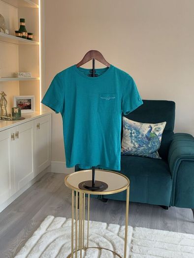 Boys Teal Green Tommy Hilfiger Crew-neck T-shirt