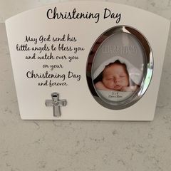 Christening picture frame