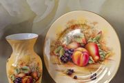 Rare Vintage Aynsley "Orchard Gold" Dinner Plate and Vase