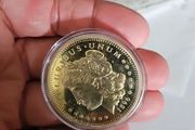 1896 Morgan-Style 100 Mills .999 Fine Gold Replica Coin  Novelty Collectible Comes in Capsule