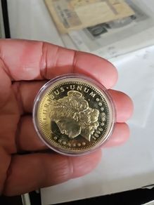 1896 Morgan-Style 100 Mills .999 Fine Gold Replica Coin  Novelty Collectible Comes in Capsule