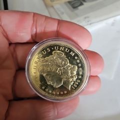 1896 Morgan-Style 100 Mills .999 Fine Gold Replica Coin  Novelty Collectible Comes in Capsule