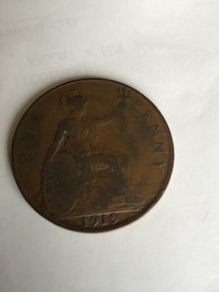 Old 1919 British Penny