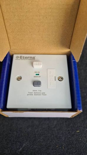 New Eterna Type A RCD Sockets & Fused Spurs Boxed