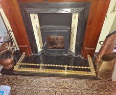 19th century brass fireplace fender