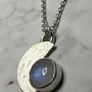 Sterling silver moonstone pendant. 18 or 20 inch chain Image 5