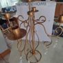 Gold color Painted Wrought iron Wall Candle Holder for 5 Candlesticks Image 8