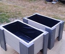 Premium Two-Tone Handcrafted Wooden Planter Set